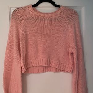 RSQ super cropped pink sweater
